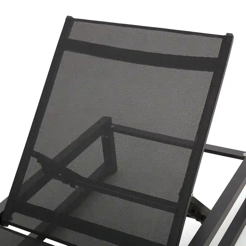 Modesta Outdoor Aluminum Chaise Lounge Set with C-Shaped End Table by Christopher Knight Home