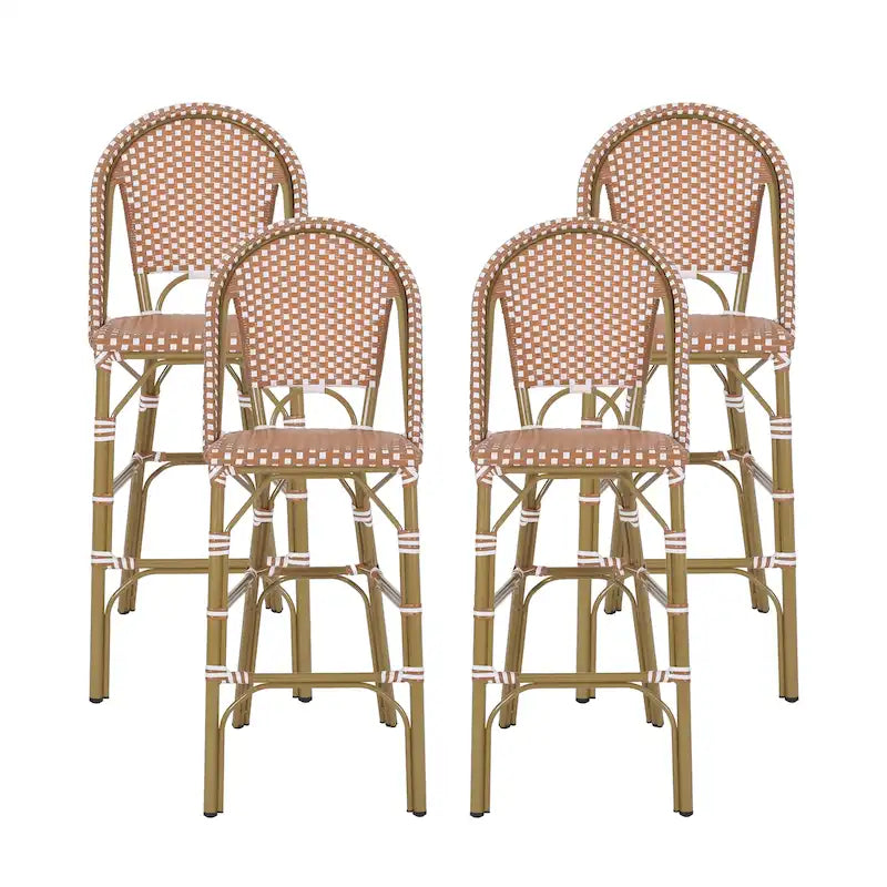 Sgabelli da bar alti francesi Kinner in alluminio (set da 4) di Christopher Knight Home - 18,00 L x 23,75 P x 46,00 H