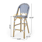 Kinner Outdoor Aluminum French Barstools (Set of 4) by Christopher Knight Home - 18.00 L x 23.75 W x 46.00 H