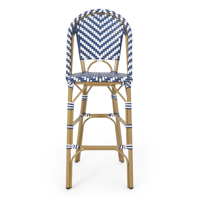 Kinner Outdoor Aluminum French Barstools (Set of 4) by Christopher Knight Home - 18.00 L x 23.75 W x 46.00 H
