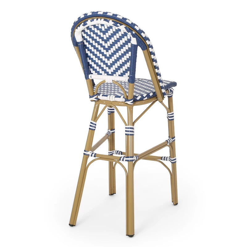 Kinner Outdoor Aluminum French Barstools (Set of 4) by Christopher Knight Home - 18.00 L x 23.75 W x 46.00 H