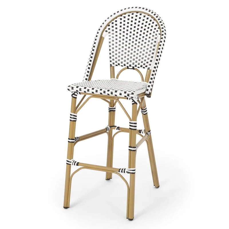 Kinner Outdoor Aluminum French Barstools (Set of 4) by Christopher Knight Home - 18.00 L x 23.75 W x 46.00 H