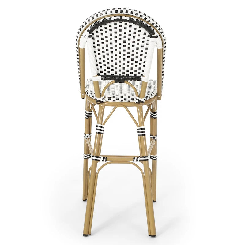 Kinner Outdoor Aluminum French Barstools (Set of 4) by Christopher Knight Home - 18.00 L x 23.75 W x 46.00 H