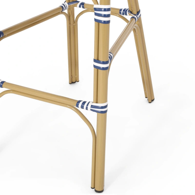 Kinner Outdoor Aluminum French Barstools (Set of 4) by Christopher Knight Home - 18.00 L x 23.75 W x 46.00 H