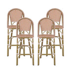 Kinner Outdoor Aluminum French Barstools (Set of 4) by Christopher Knight Home - 18.00 L x 23.75 W x 46.00 H