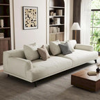 Modern Gray Cotton Linen Upholstered Sofa for Living Room