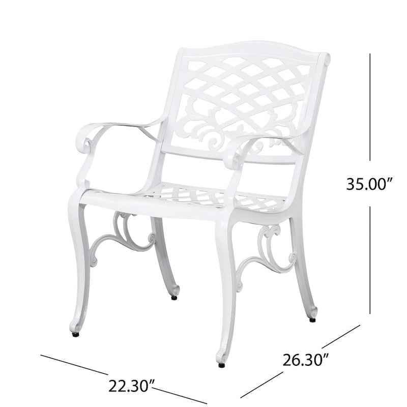 Phoenix Traditional Outdoor 4 Seater Round Cast Aluminum Dining Set by Christopher Knight Home