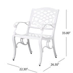 Phoenix Traditional Outdoor 4 Seater Round Cast Aluminum Dining Set by Christopher Knight Home