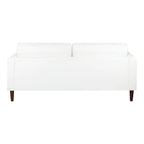 Modern Genuine Leather Sofa with Wooden Legs & Additional Bolster Pillow
