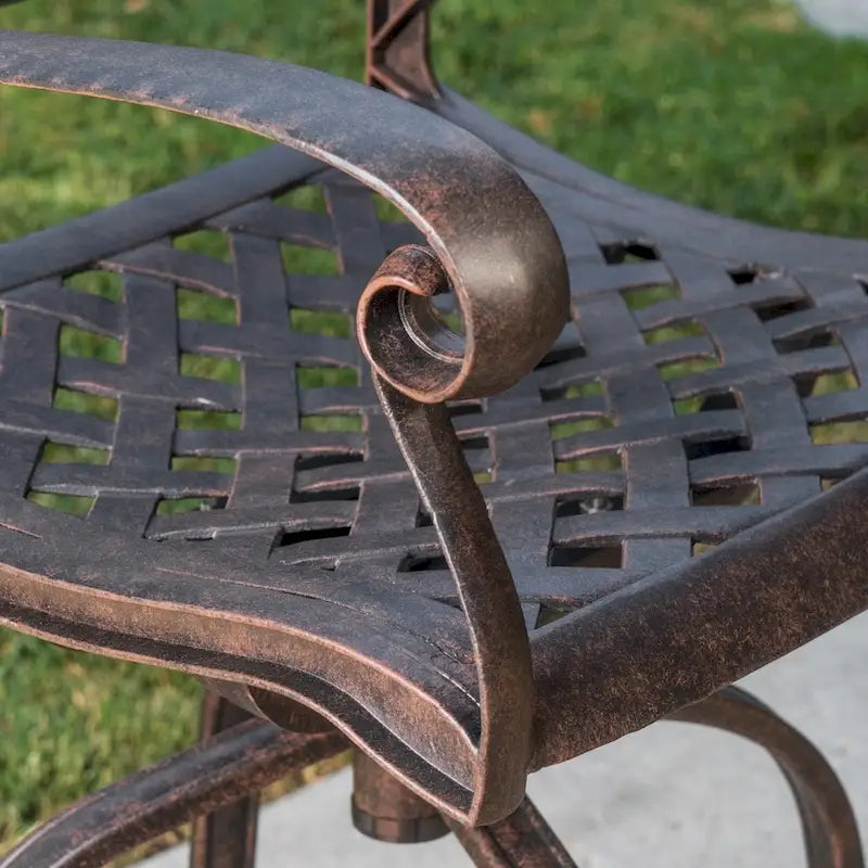 Jayden Outdoor Cast Aluminum Swivel Bar Stool by Christopher Knight Home
