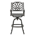 Jayden Outdoor Cast Aluminum Swivel Bar Stool by Christopher Knight Home