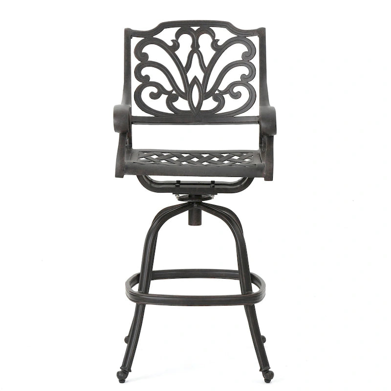 Jayden Outdoor Cast Aluminum Swivel Bar Stool by Christopher Knight Home