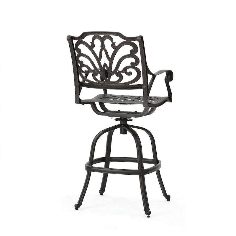 Jayden Outdoor Cast Aluminum Swivel Bar Stool by Christopher Knight Home