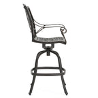 Jayden Outdoor Cast Aluminum Swivel Bar Stool by Christopher Knight Home