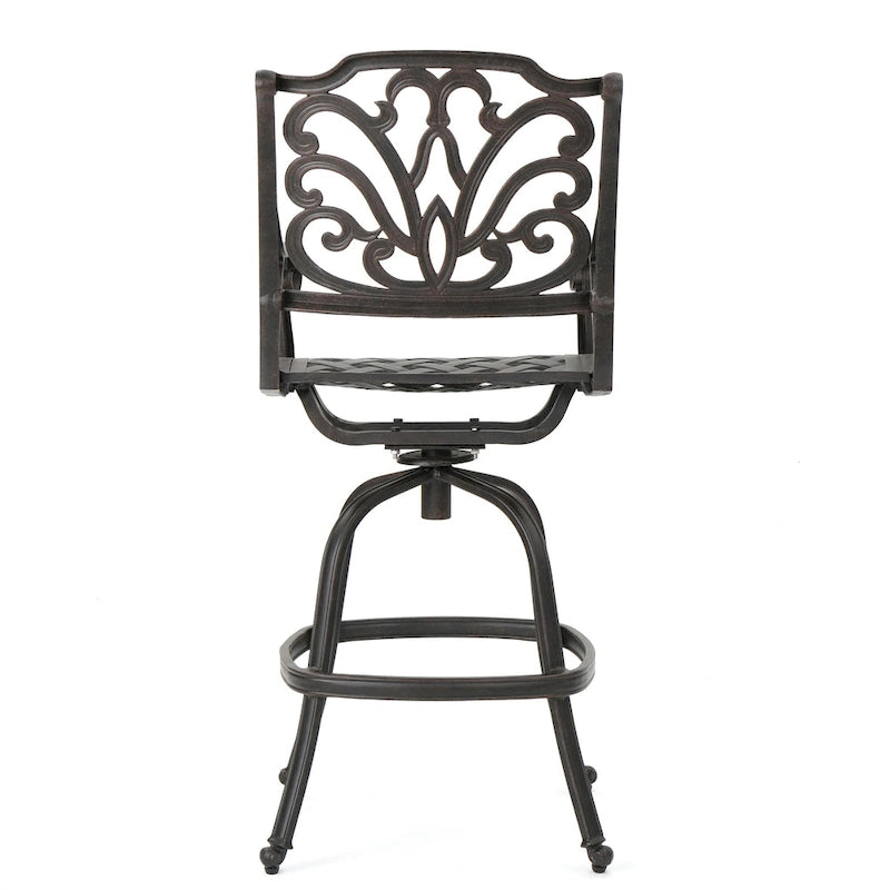 Jayden Outdoor Cast Aluminum Swivel Bar Stool by Christopher Knight Home