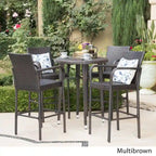 Patina Outdoor 5-piece Wicker 32-inch Round Bar Set by Christopher Knight Home