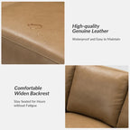 Ernando 83.46 Wide Genuine Leather Sofa with Squared Arms and Pillows