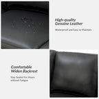Ernando 83.46 Wide Genuine Leather Sofa with Squared Arms and Pillows