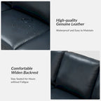 Ernando 83.46 Wide Genuine Leather Sofa with Squared Arms and Pillows