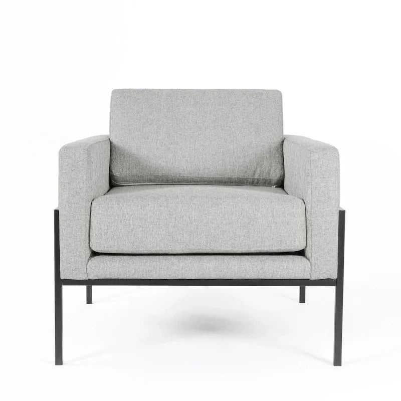 HomePop Modern Upholstered Club Chair w/Metal Frame