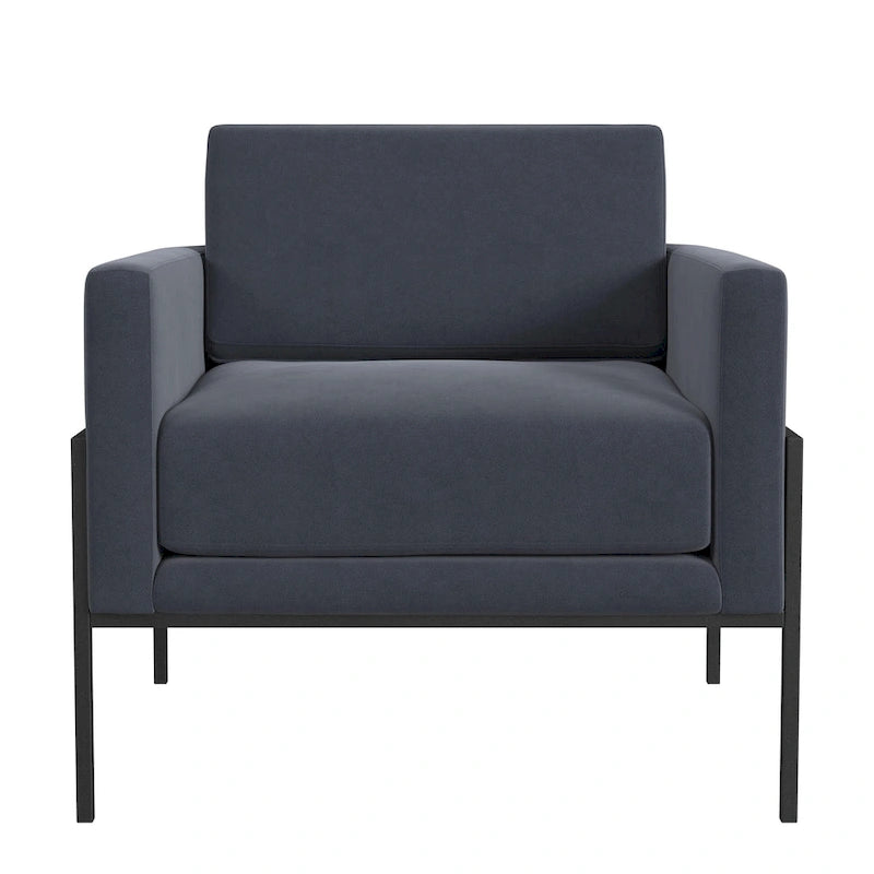 HomePop Modern Upholstered Club Chair w/Metal Frame