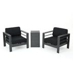 Cape Coral Outdoor Aluminum 3-piece Chat Set with Cushions by Christopher Knight Home
