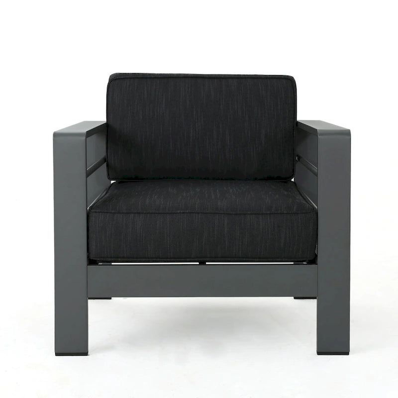 Cape Coral Outdoor Aluminum 3-piece Chat Set with Cushions by Christopher Knight Home