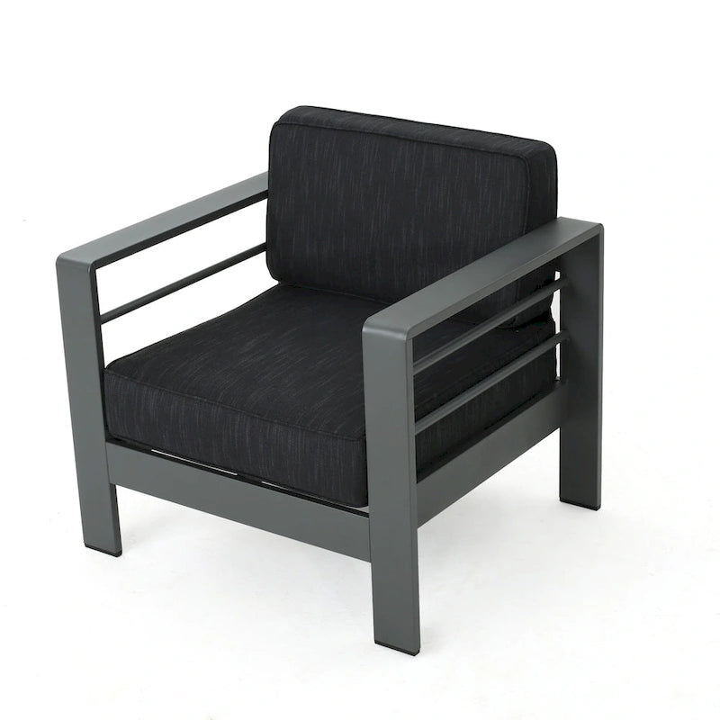 Cape Coral Outdoor Aluminum 3-piece Chat Set with Cushions by Christopher Knight Home