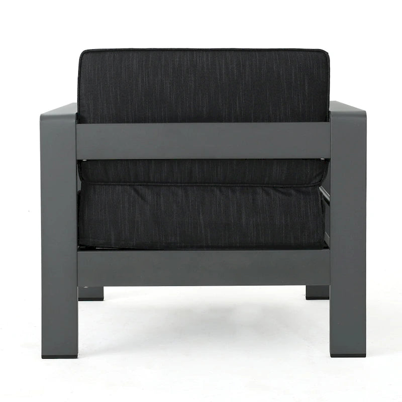 Cape Coral Outdoor Aluminum 3-piece Chat Set with Cushions by Christopher Knight Home