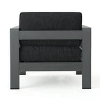 Cape Coral Outdoor Aluminum 3-piece Chat Set with Cushions by Christopher Knight Home