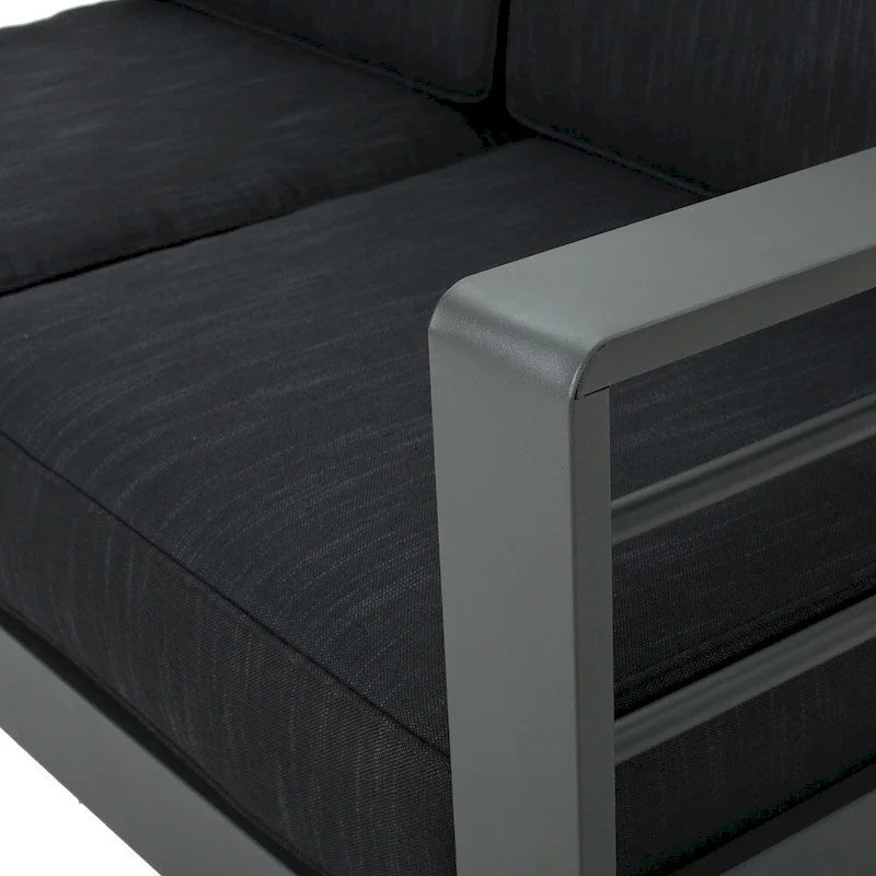 Cape Coral 4-pc. Cushioned Aluminum Chat Set by Christopher Knight Home