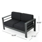 Cape Coral 4-pc. Cushioned Aluminum Chat Set by Christopher Knight Home