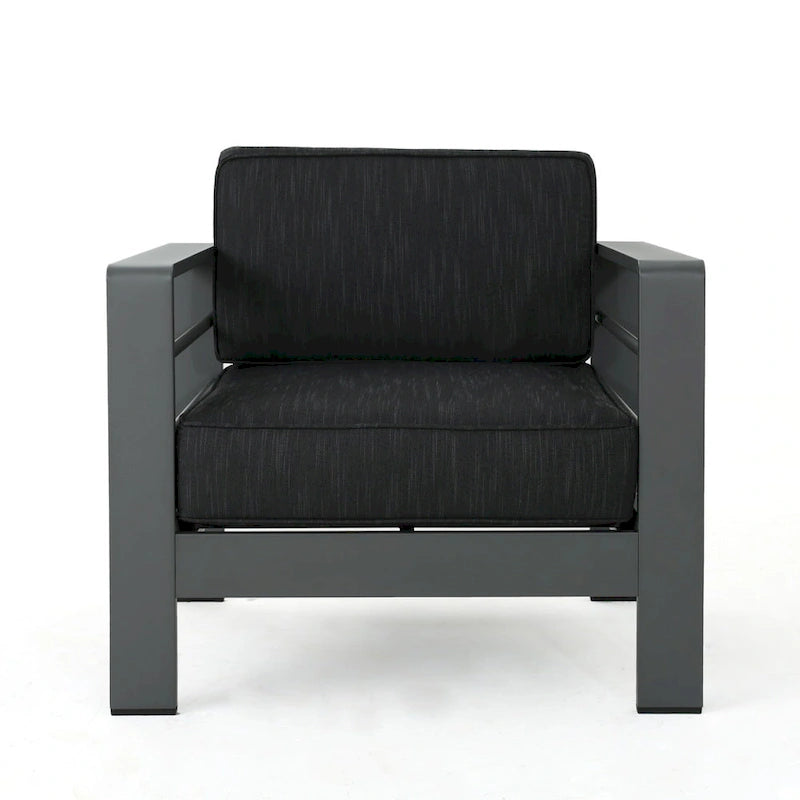 Cape Coral 4-pc. Cushioned Aluminum Chat Set by Christopher Knight Home
