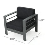Cape Coral 4-pc. Cushioned Aluminum Chat Set by Christopher Knight Home