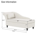 Modern Chaise Lounge Indoor with Storage Fabric Chaise Lounge Couch