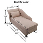 Modern Chaise Lounge Indoor with Storage Fabric Chaise Lounge Couch