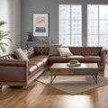 Divano componibile Castalia Chesterfield a 7 posti di Christopher Knight Home - 114.00 L x 70.00 P x 31.50 A