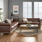 Divano componibile Castalia Chesterfield a 7 posti di Christopher Knight Home - 114.00 L x 70.00 P x 31.50 A