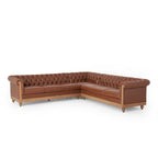 Divano componibile Castalia Chesterfield a 7 posti di Christopher Knight Home - 114.00 L x 70.00 P x 31.50 A