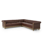 Divano componibile Castalia Chesterfield a 7 posti di Christopher Knight Home - 114.00 L x 70.00 P x 31.50 A