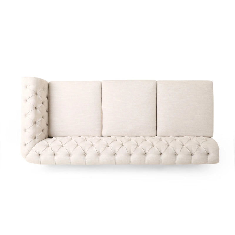 Divano componibile Castalia Chesterfield a 7 posti di Christopher Knight Home - 114.00 L x 70.00 P x 31.50 A