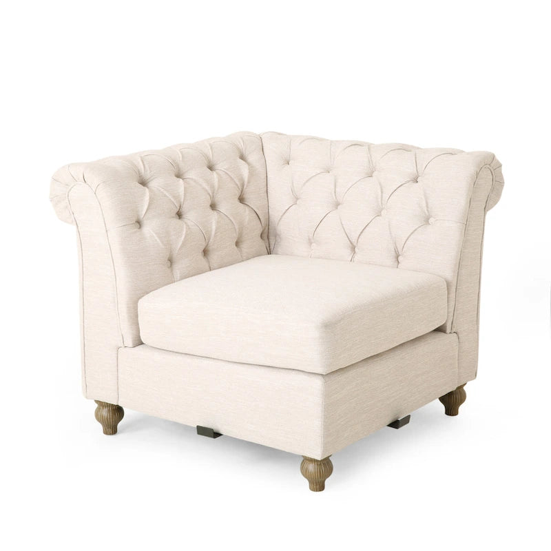 Divano componibile Castalia Chesterfield a 7 posti di Christopher Knight Home - 114.00 L x 70.00 P x 31.50 A