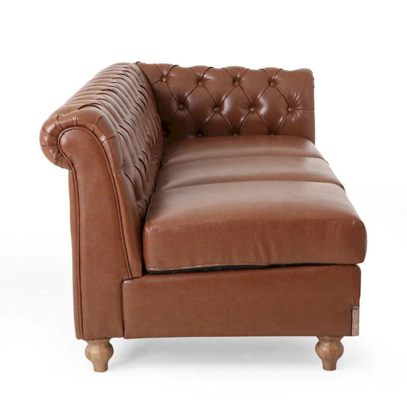 Divano componibile Castalia Chesterfield a 7 posti di Christopher Knight Home - 114.00 L x 70.00 P x 31.50 A