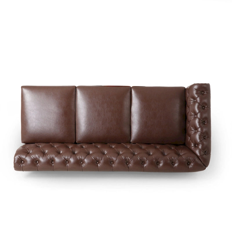 Divano componibile Castalia Chesterfield a 7 posti di Christopher Knight Home - 114.00 L x 70.00 P x 31.50 A