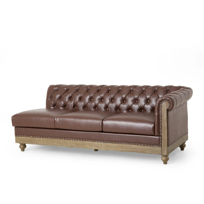 Divano componibile Castalia Chesterfield a 7 posti di Christopher Knight Home - 114.00 L x 70.00 P x 31.50 A
