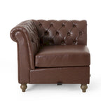 Divano componibile Castalia Chesterfield a 7 posti di Christopher Knight Home - 114.00 L x 70.00 P x 31.50 A