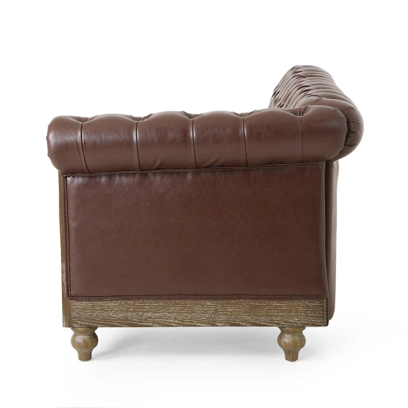 Divano componibile Castalia Chesterfield a 7 posti di Christopher Knight Home - 114.00 L x 70.00 P x 31.50 A
