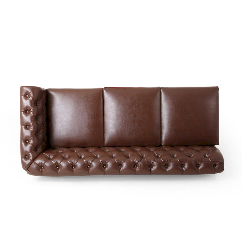 Divano componibile Castalia Chesterfield a 7 posti di Christopher Knight Home - 114.00 L x 70.00 P x 31.50 A
