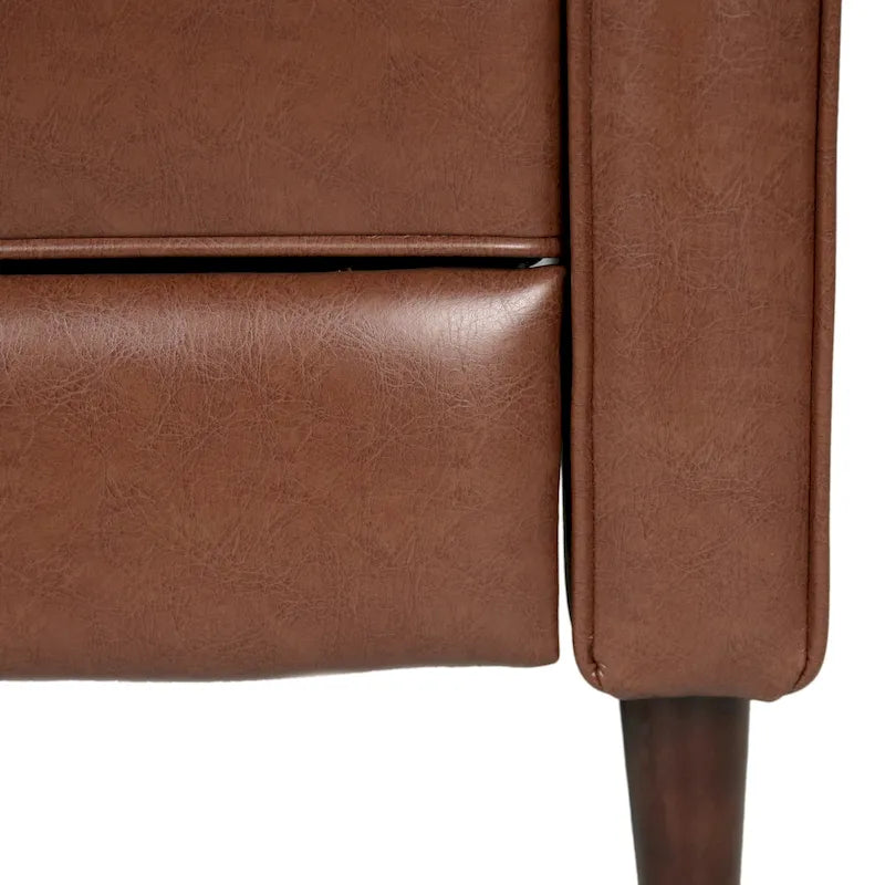 Mervynn Faux Leather Mid-Century Button Tufted Recliner by Christopher Knight Home