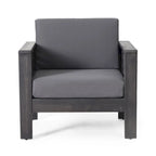 Louver Outdoor Acacia Wood Outdoor 4pc Chat Set with Cushions by Christopher Knight Home